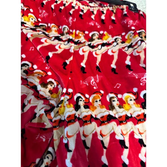Holiday Time Women Velour Santa Dancer Print Set Pajama PJ  Size L 12-14 Sleep - Picture 4 of 8